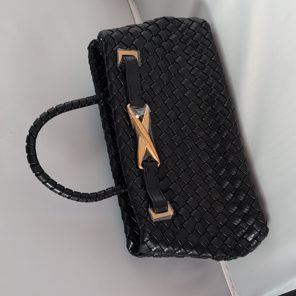 JW PEI Black Woven Elora Tote Bag Purse - Picture 2 of 13